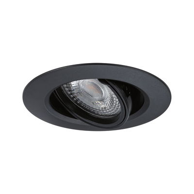 Zwarte metalen inbouwspot met verstelbare reflector voor moderne LED-verlichting