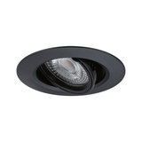 Zwarte metalen inbouwspot met verstelbare reflector voor moderne LED-verlichting
