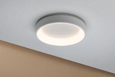 Ronde witte LED-plafondlamp met warm wit licht voor moderne ruimtes en energiezuinige verlichting