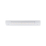 Lampe LED blanche sous meuble avec huit petites LED et bouton marche/arrêt pour éclairage de cuisine