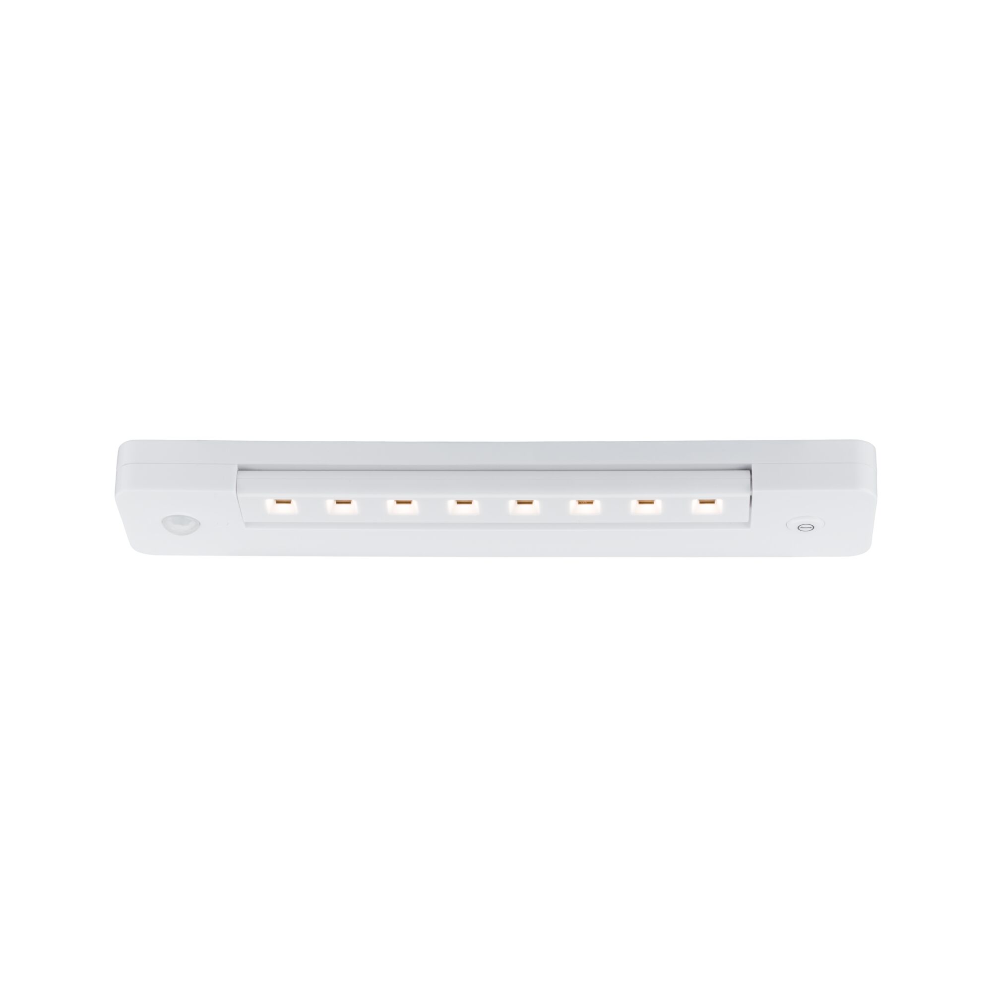 Lampe LED blanche sous meuble avec huit petites LED et bouton marche/arrêt pour éclairage de cuisine