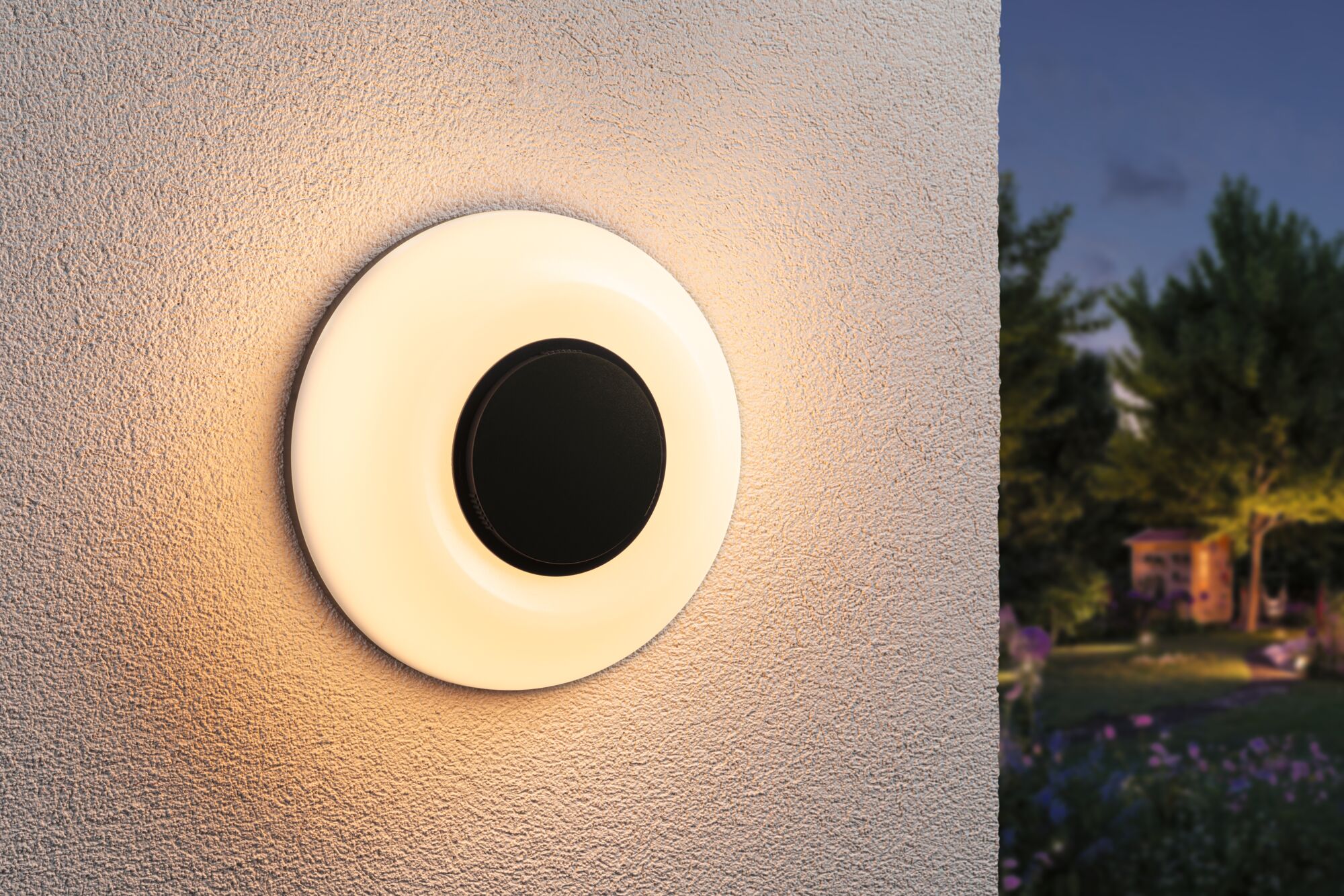 Applique d'extérieur LED Aureva IP65 rond 220mm 2200 - 4000K 20,5W 1730lm 230V Anthracite/Blanc Polycarbonate