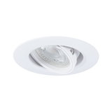 White plastic recessed spotlight with adjustable reflector for focused LED lighting