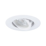 White plastic recessed spotlight with adjustable reflector for focused LED lighting