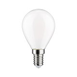 Small LED bulb with frosted white glass and E14 base for energy-efficient lighting