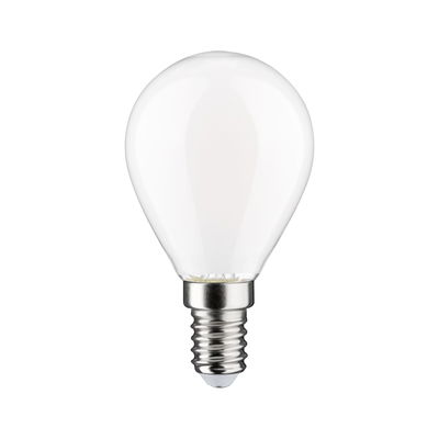 Kleine LED-Glühbirne mit mattweißem Glas und E14-Fassung für energiesparende Beleuchtung