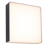 Square black LED wall light with warm white illumination for modern indoor lighting