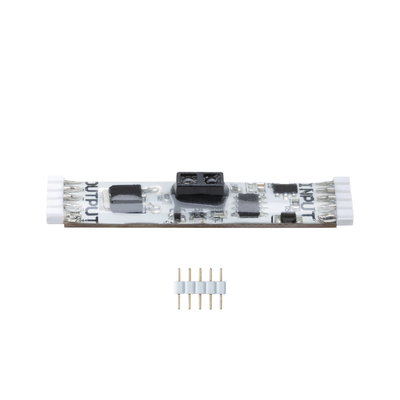 Elektronische LED-Verbindungskarte mit weißen Steckern und fünf goldenen Pins für Lichttechnik