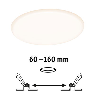 Round white LED ceiling light with adjustable distance from 60 to 160 mm for modern lighting