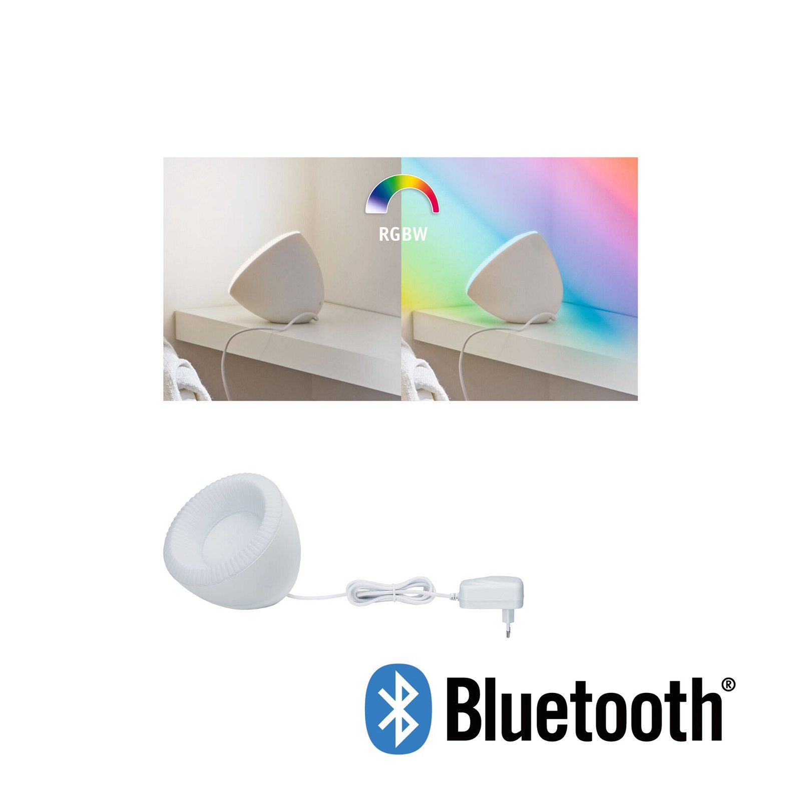 LED Tischleuchte Smart Home Bluetooth Cornus RGBW 641lm 12W Weiß