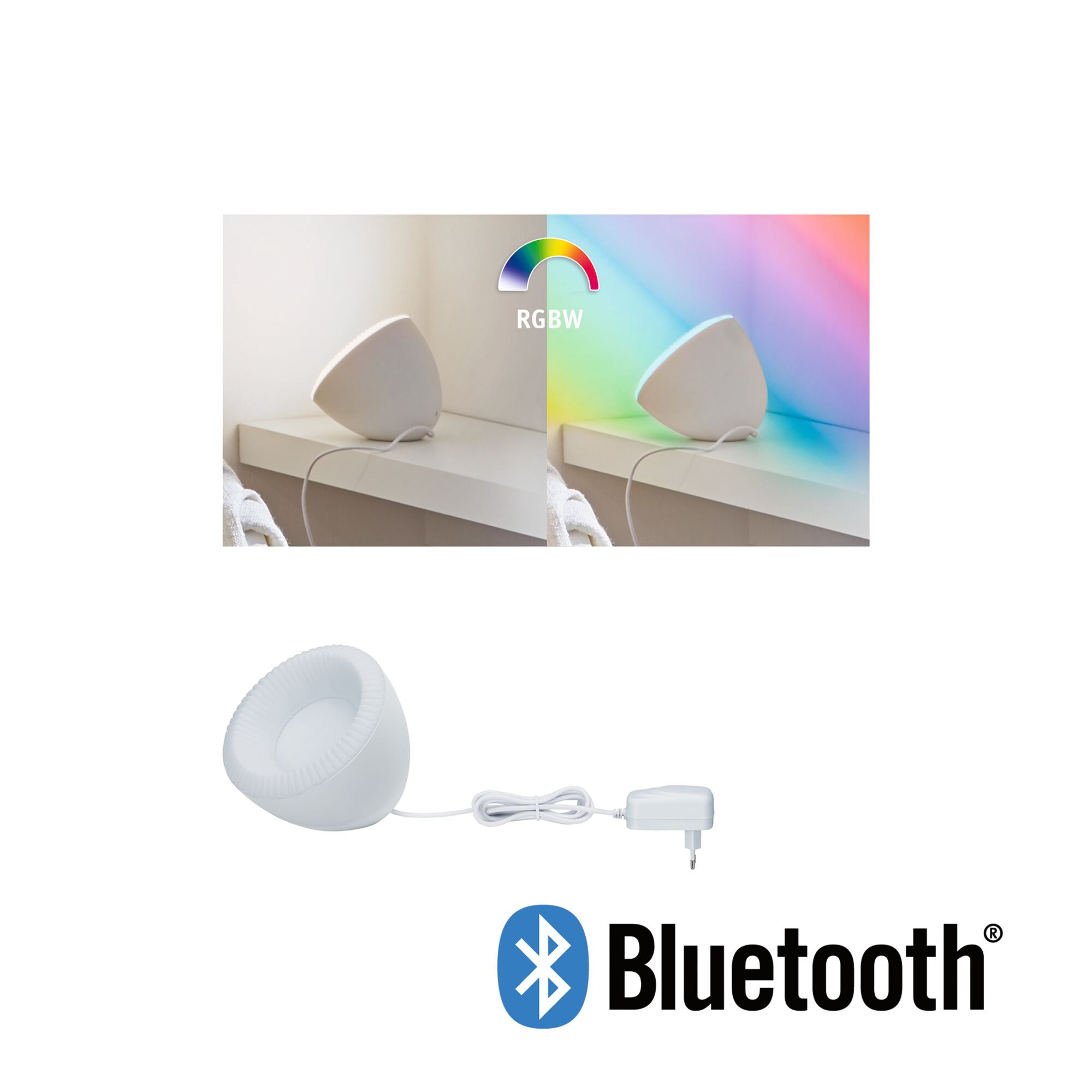 Lampe à poser LED Smart Home Bluetooth Cornus RGBW 641lm 12W Blanc