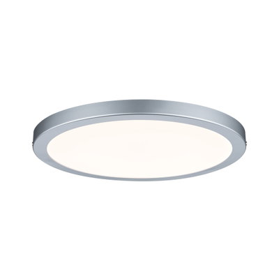 Runde Deckenleuchte aus silbernem Aluminium mit weißem Diffusor für modernes Raumlicht