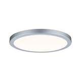 Runde Deckenleuchte aus silbernem Aluminium mit weißem Diffusor für modernes Raumlicht