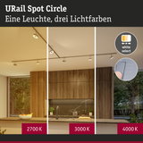 URail Spot Circle LED-Schienenleuchte in Weiß mit drei Lichtfarben 2700K, 3000K, 4000K für Küche