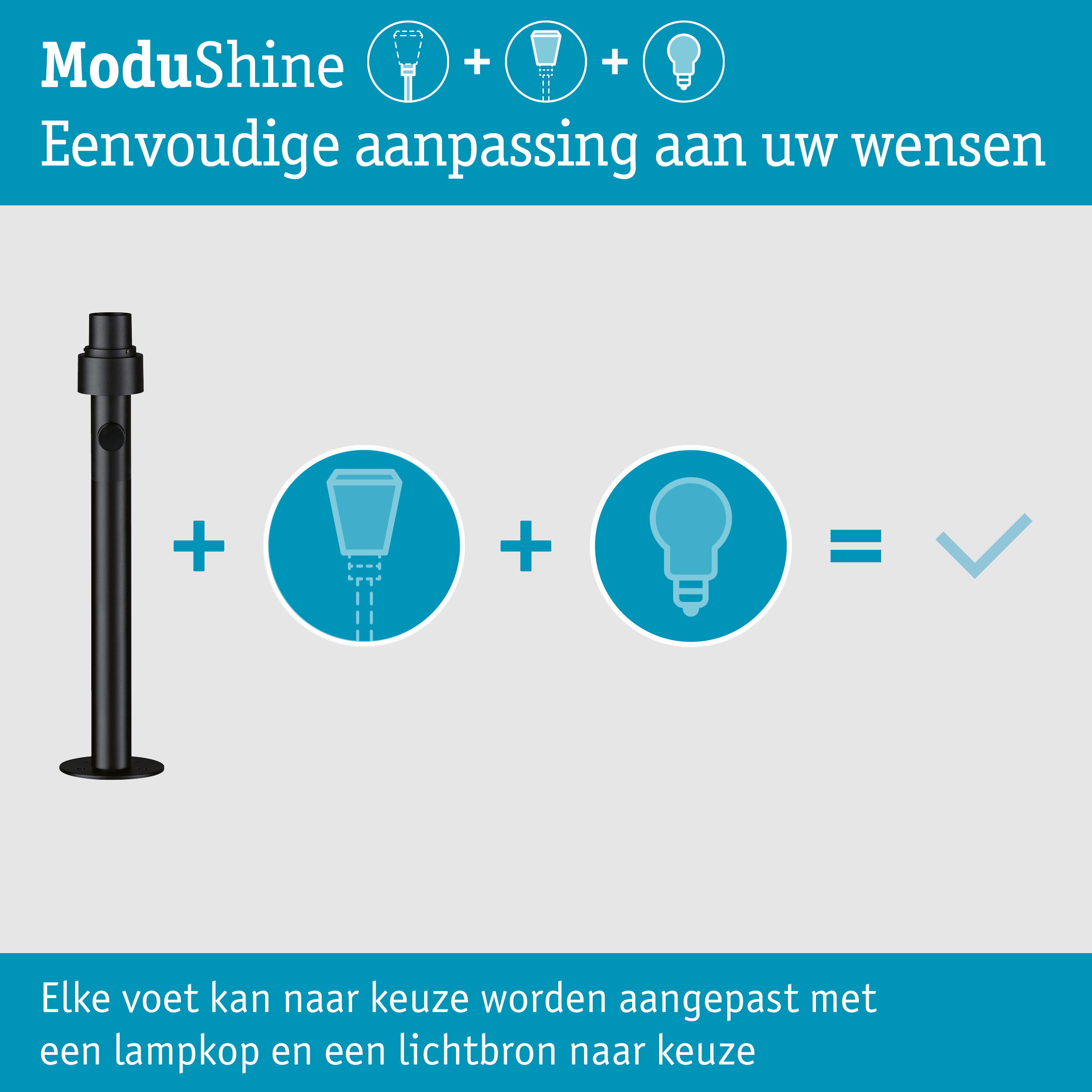 ModuShine Paaltje Klein IP44 560mm langwerpig Antraciet