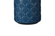 Blue ceramic pot with shell relief and matte finish, decorative indoor planter for home use