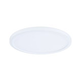 Round white LED ceiling panel made of plastic for energy-efficient room lighting