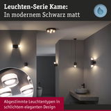 Leuchten-Serie Kame in mattem Schwarz mit verschiedenen Wand- und Deckenlampen für modernes Badlicht