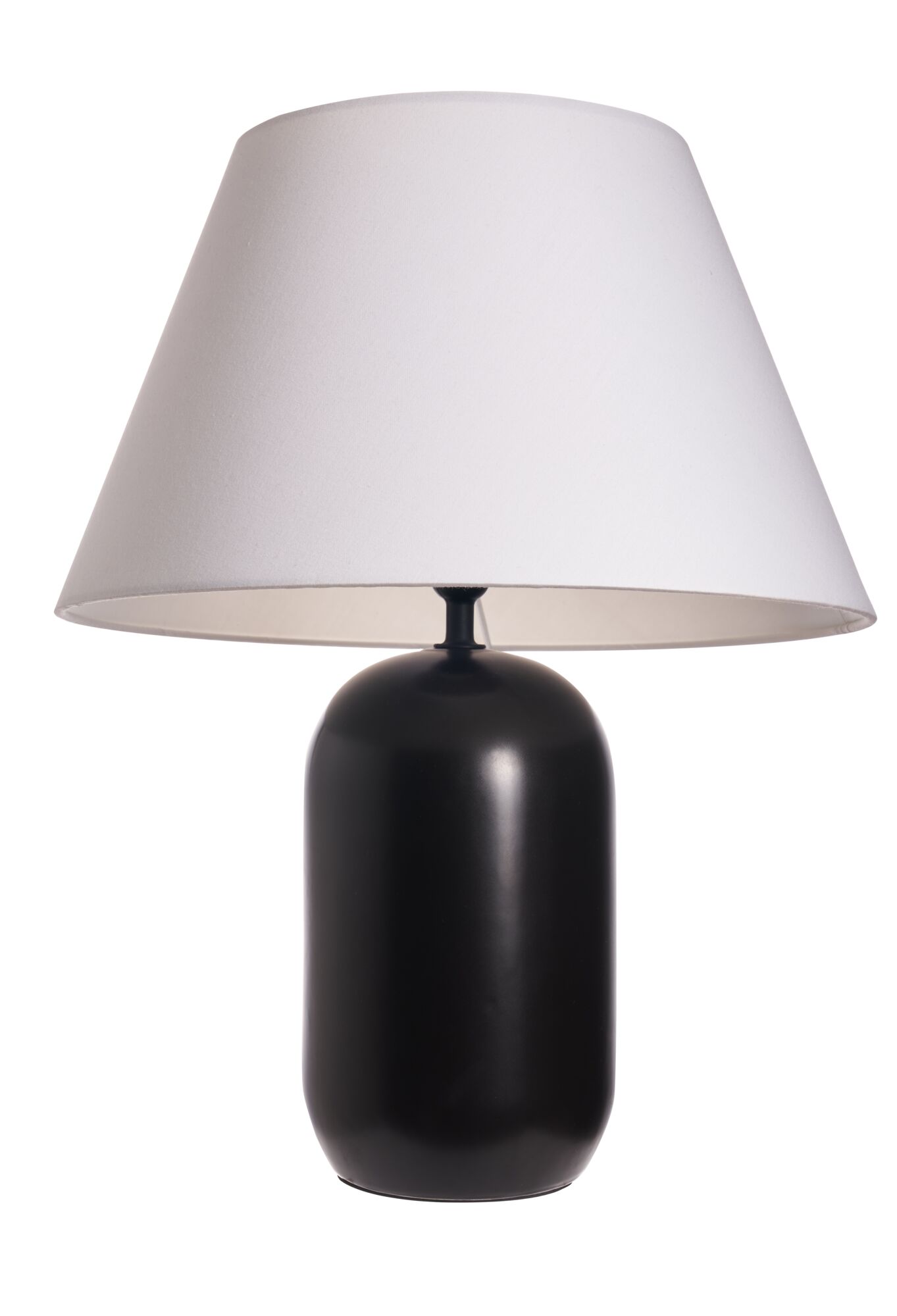 Pauleen Tischleuchte Mystic Shine E14 max. 20W Weiß/Schwarz Moderne Tischlampe mit schwarzem Keramikfuß und weißem Stoffschirm für Wohnraumbeleuchtung