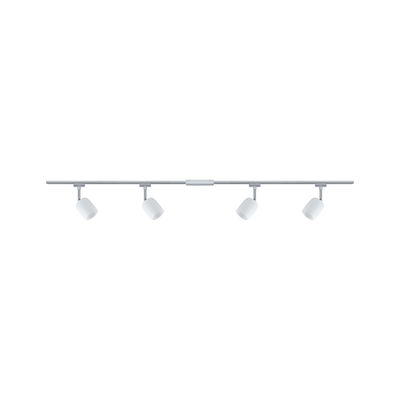 Four-light white metal LED track for modern home lighting solutions