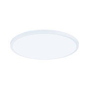 Round white LED ceiling light with slim plastic frame for modern room lighting
