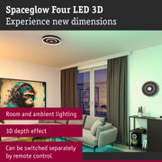 Spaceglow Four LED 3D black ceiling light with 3D depth effect and remote control for room lighting