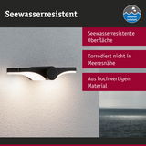 Schwarze Außenwandleuchte mit seewasserresistenter Oberfläche und hochwertigem Material für Küstenbereiche