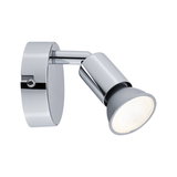 Modern chrome LED wall spotlight with adjustable head and energy-saving lighting