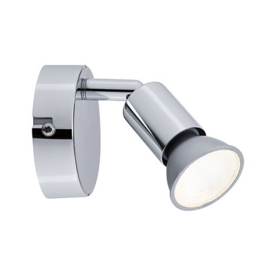 Modern chrome LED wall spotlight with adjustable head and energy-saving lighting