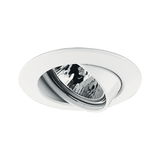 White metal recessed spotlight with adjustable reflector for flexible LED lighting solutions