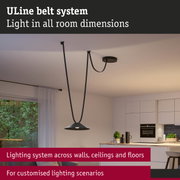 Black ULine lighting system with adjustable ceiling cables for custom lighting scenarios in rooms