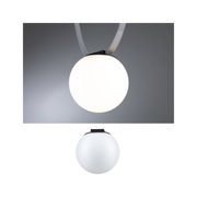 Runde weiße LED-Leuchte aus Kunststoff mit schwarzem Halter, moderne Pendelleuchte für Innenräume