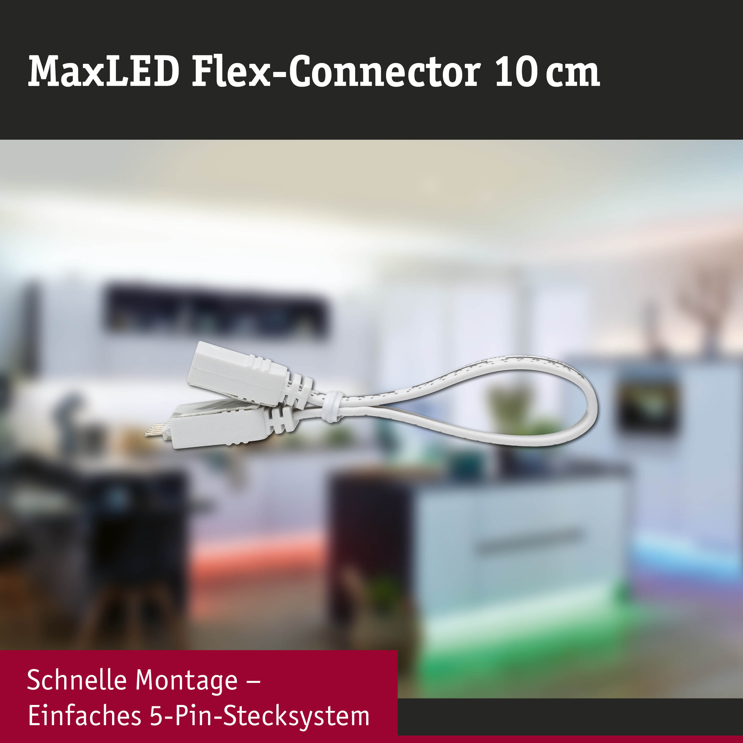 MaxLED Flex-Connector 10 cm in Weiß mit 5-Pin-Stecksystem für einfache LED-Verbindung