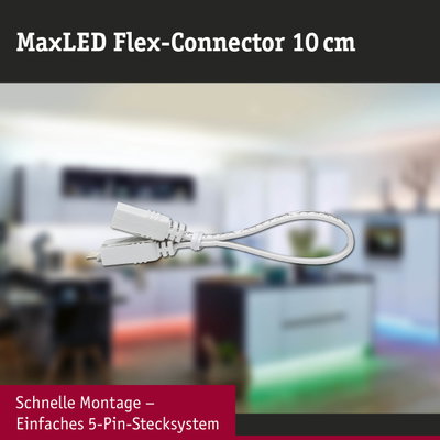 MaxLED Flex-Connector 10 cm in Weiß mit 5-Pin-Stecksystem für einfache LED-Verbindung