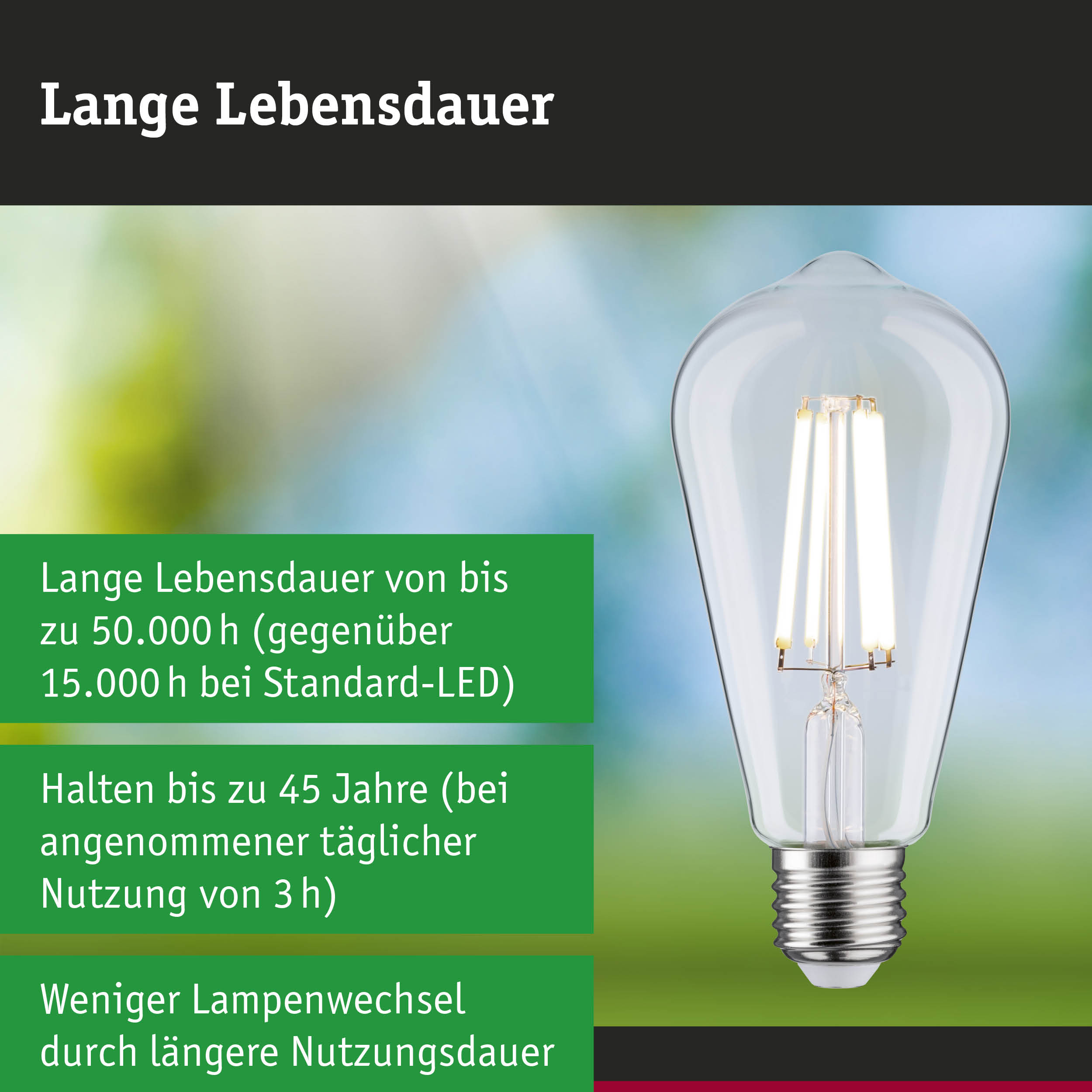 Efficient-Line Filament 230V LED Kolben ST64 E27 840lm 4W 4000K Klar