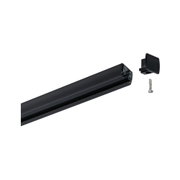 Profil en aluminium noir avec embout et vis pour éclairage sur rail LED