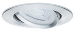 Round recessed spotlight in brushed silver aluminum with adjustable LED light for ceiling lighting