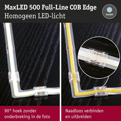 MaxLED 500 Full-Line COB Edge LED-strip met naadloze 90° hoek en homogeen daglicht LED-licht