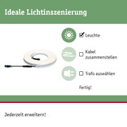 Flexibles LED-Lichtband in Weiß mit Anschlusskabel für individuelle Lichtinszenierung