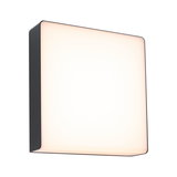 Applique murale LED carrée avec cadre en métal noir et lumière blanc chaud pour intérieur moderne
