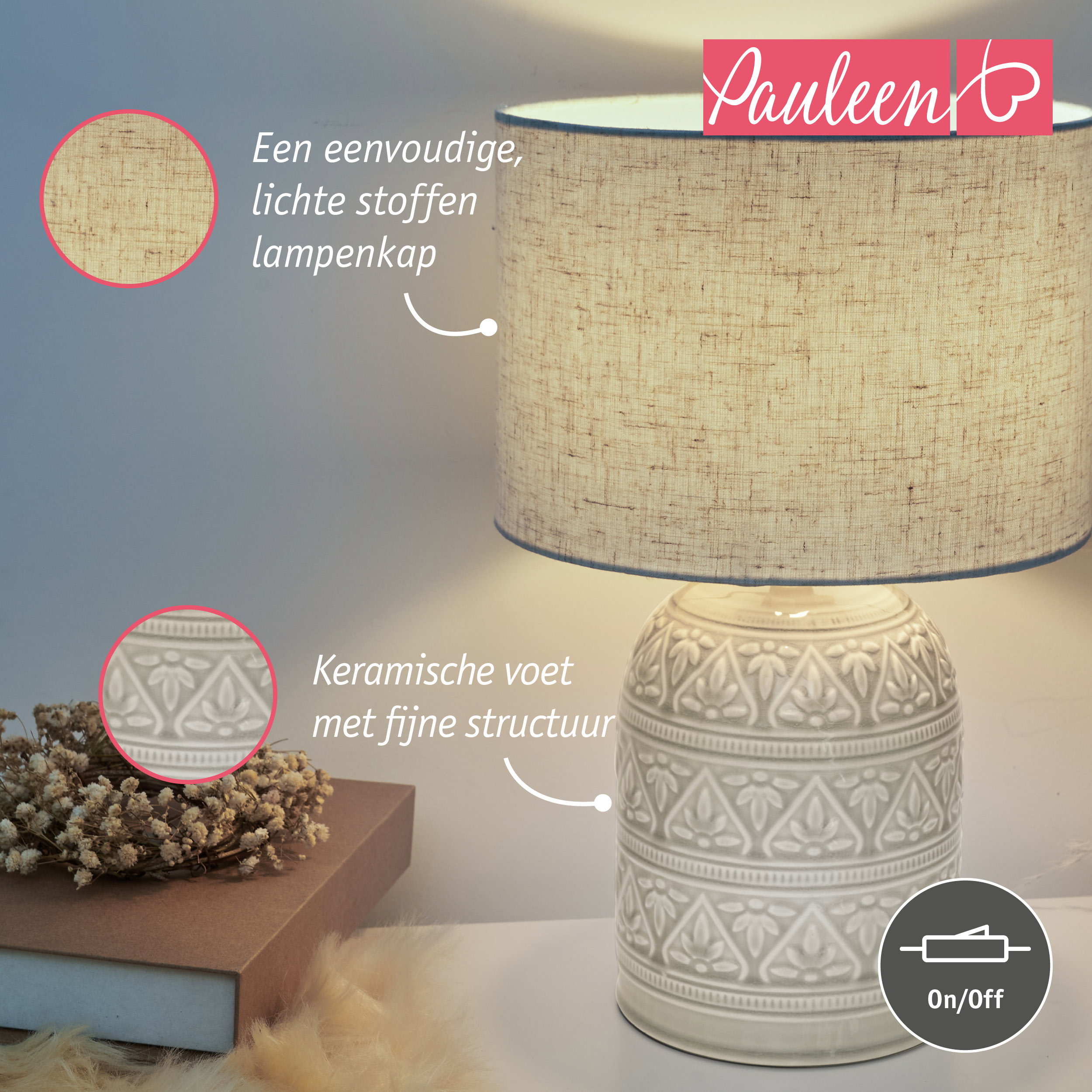 Paulmann Pauleen LED-tafellamp Tender Pearl E14 max. 20W Beige