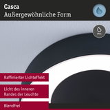 Schwarze Casca LED-Deckenleuchte mit raffiniertem Lichteffekt und IP44 Schutz für Badezimmerbeleuchtung