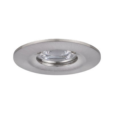 Rundes Einbaustrahler-Gehäuse aus gebürstetem Aluminium in Silber für LED-Beleuchtung