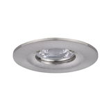 Round recessed spotlight housing in brushed silver aluminum for LED lighting fixtures