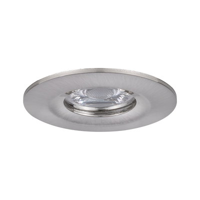 Rundes Einbaustrahler-Gehäuse aus gebürstetem Aluminium in Silber für LED-Beleuchtung