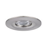 Round recessed spotlight housing in brushed silver aluminum for LED lighting fixtures