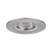 Rundes Einbaustrahler-Gehäuse aus gebürstetem Aluminium in Silber für LED-Beleuchtung