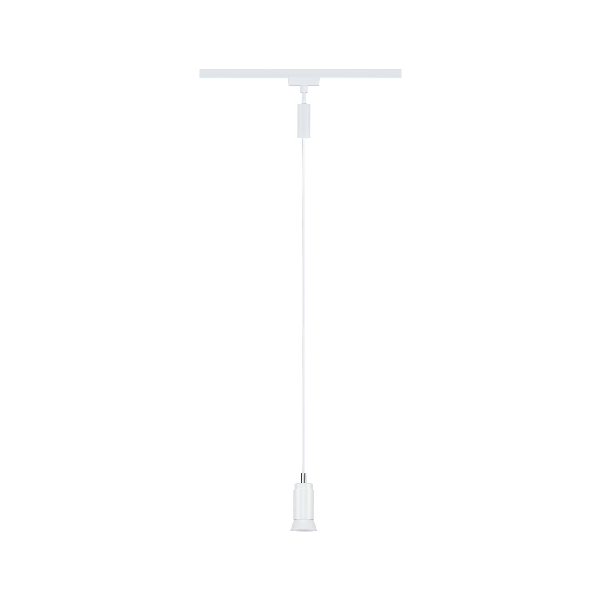 Moderne hvid metal LED-pendel med slankt design til skinnesystemer