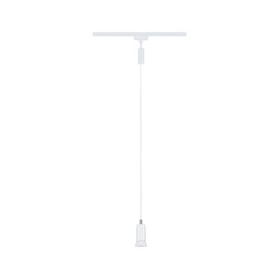 Moderne hvid metal LED-pendel med slankt design til skinnesystemer