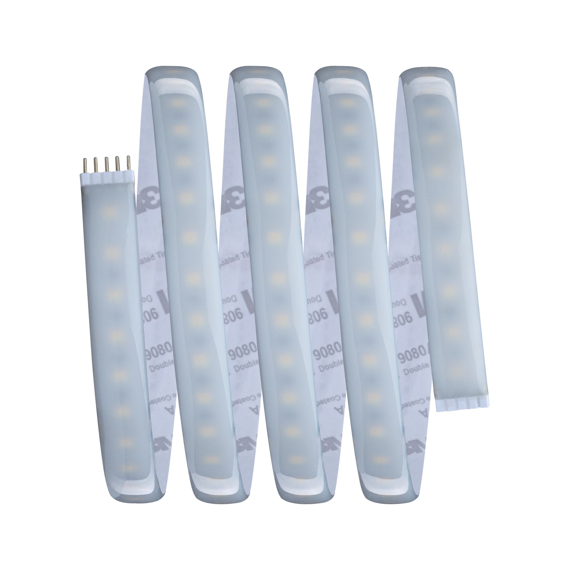 Flexibles LED-Lichtband mit weißem Silikonüberzug und 6-Pin-Stecker für vielseitige Beleuchtungslösungen